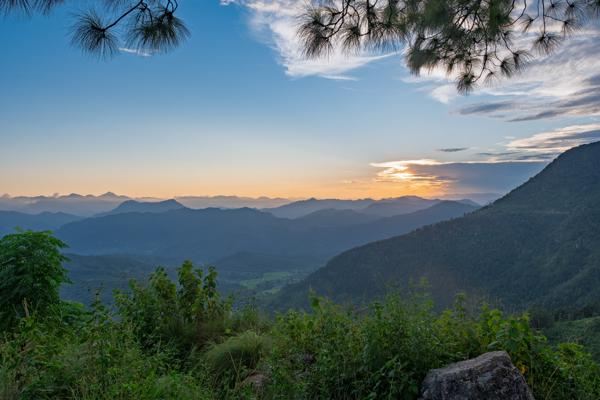 Sunset over the Himalayan Valleys Bandipur, Nepal