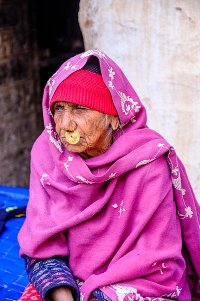 Elderly Woman in Pink Shawl, Jodhpur (Rajasthan, India) Luni Tehsil, India