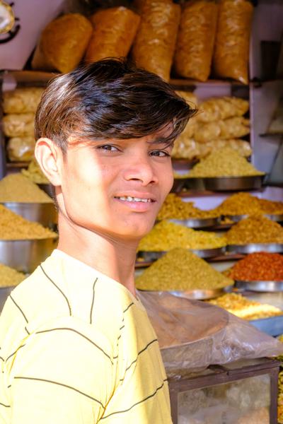Portrait at a Spice and Snack Stall in Jaipur Jaipur, India