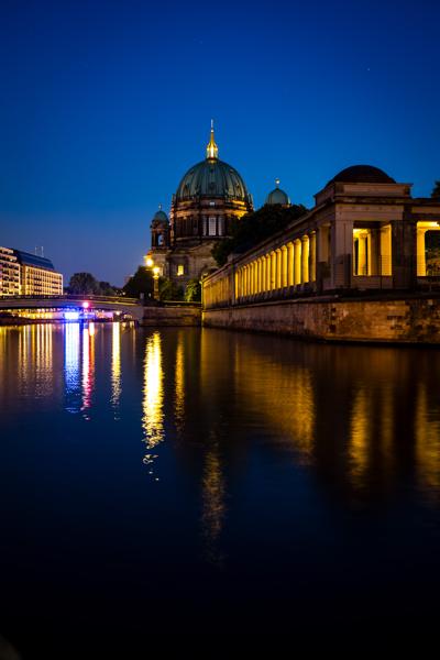 Berlin Cathedral at Blue Hour with Riverside Colonnade Berlin, Germany